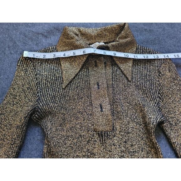 Vintage Crissa Linea Italiana Italy Wool Maxi Dress Tartan Gold Red Holiday S - Picture 9 of 14